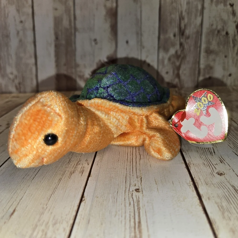 Ty Plush Turtle with Orange and Green Colors